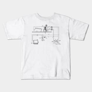 Driving Arrangements for Sewing Machine Vintage Patent Hand Drawing Kids T-Shirt